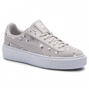 Alternative view of Giày Puma Suede Platform Dots Jr 'Silver Gray' 368991-02