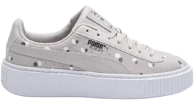 Giày Puma Suede Platform Dots Jr 'Silver Gray' 368991-02