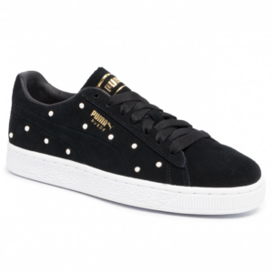 Alternative view of Giày Puma Suede Pearl Studs Wmns 'Black Puma Team Gold' 369934-01