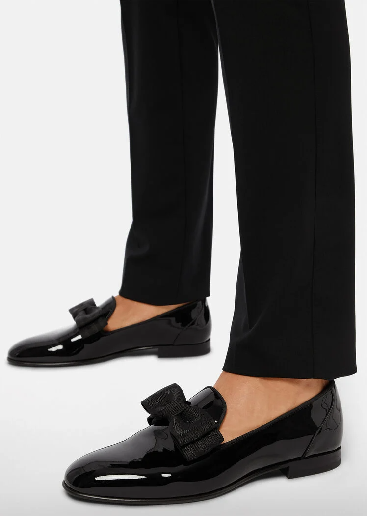 Giày Versace Leather Bow Slippers Black 1003699-1A02333-1B000 - Ảnh 5