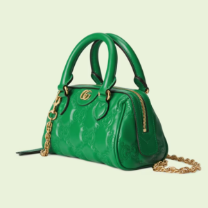 Tui GG Matelasse Leather Top Handle Bag 'Green' 702251-UM8HG-3389