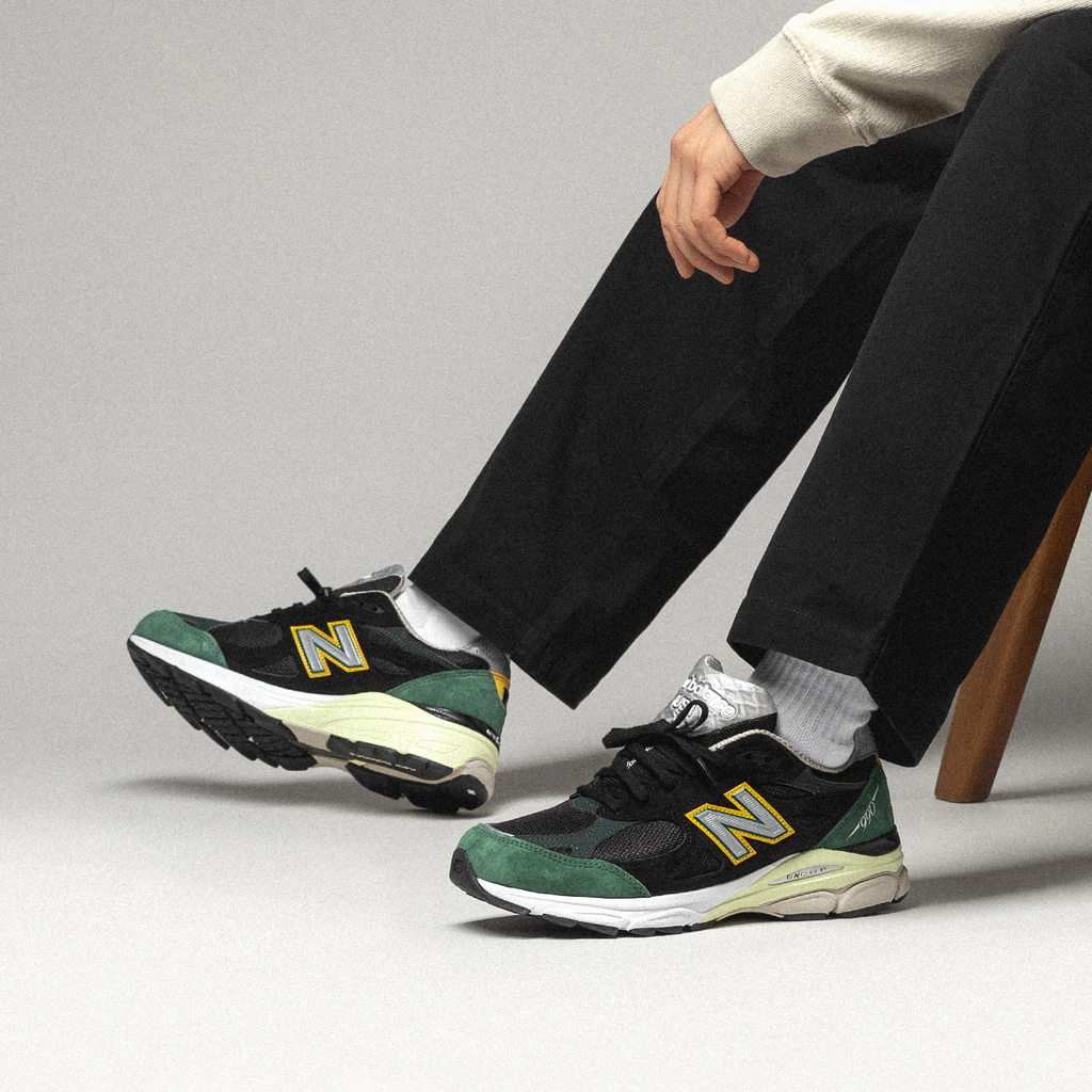 Giày New Balance 990v3 Black Green Yellow M990CP3 - Ảnh 2