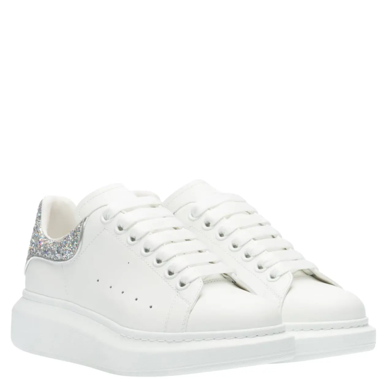 Alternative view of Giày Alexander McQueen 'White Silver Glitter' 558945-WHTQI-9413