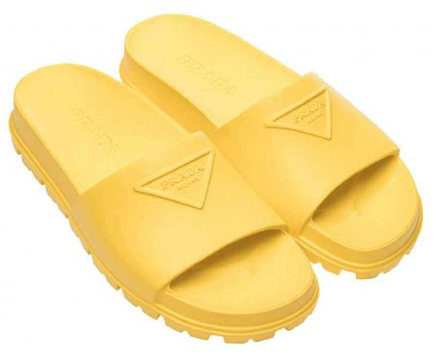 Dép Prada Triangle Logo Slide 'Yellow' 1XX626-3LKV-F0377 - Ảnh 2
