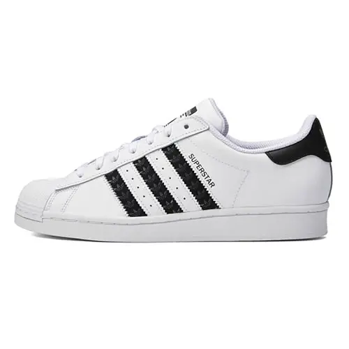 Alternative view of Giày Adidas Superstar 'Logo Stripes White Black' H68101