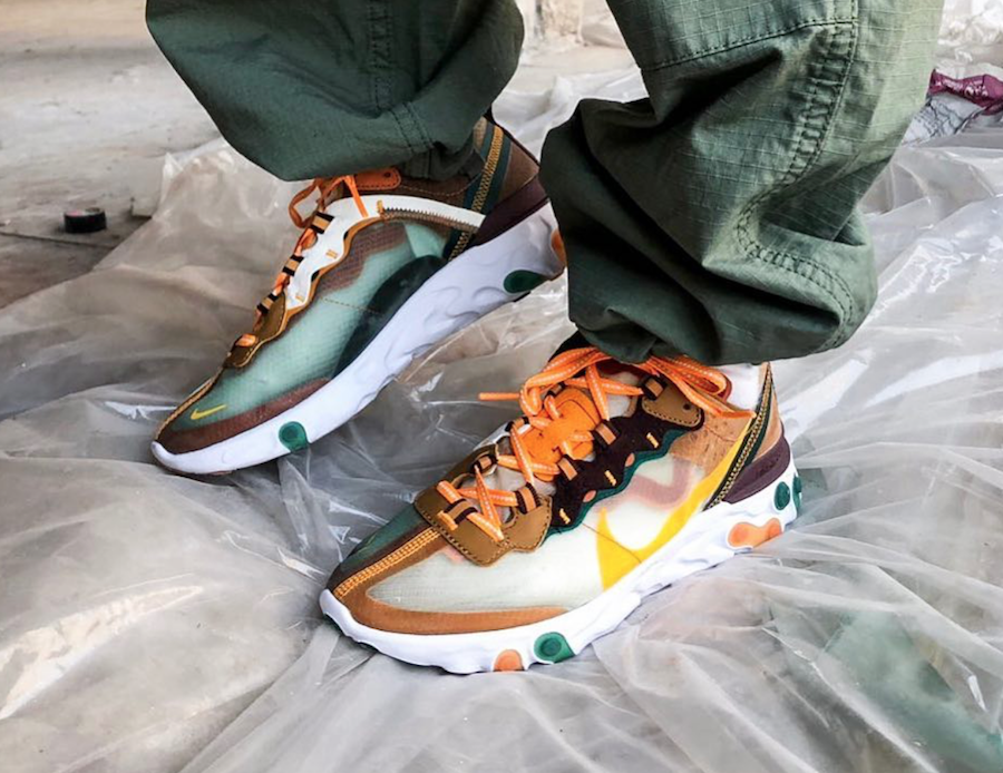 Giày Nike React Element 87 'Ivory Orange' CJ6897-113 - Ảnh 4