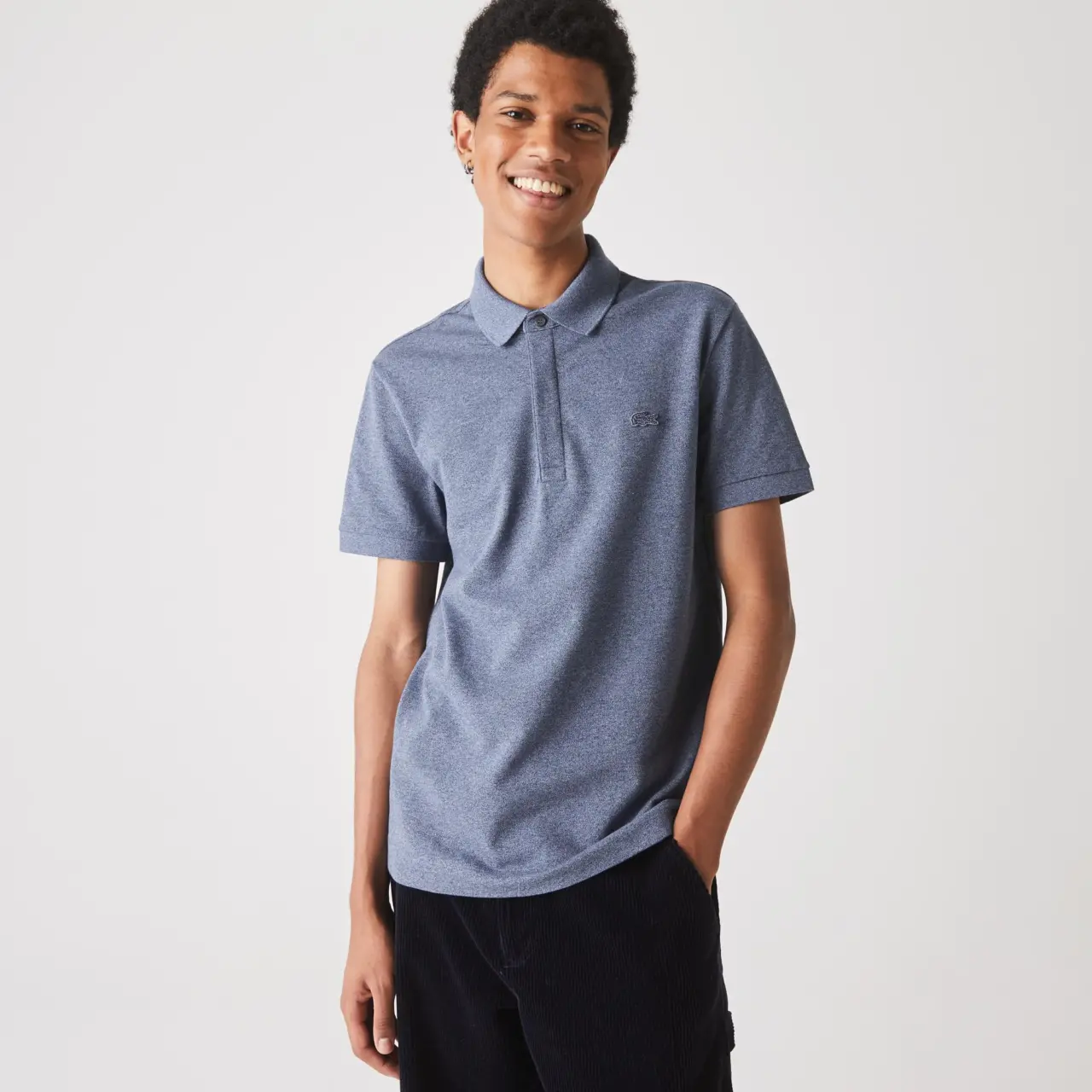 Ao Lacoste Paris Stretch Cotton Pique Polo Shirt 'Blue' PH5522-2GF