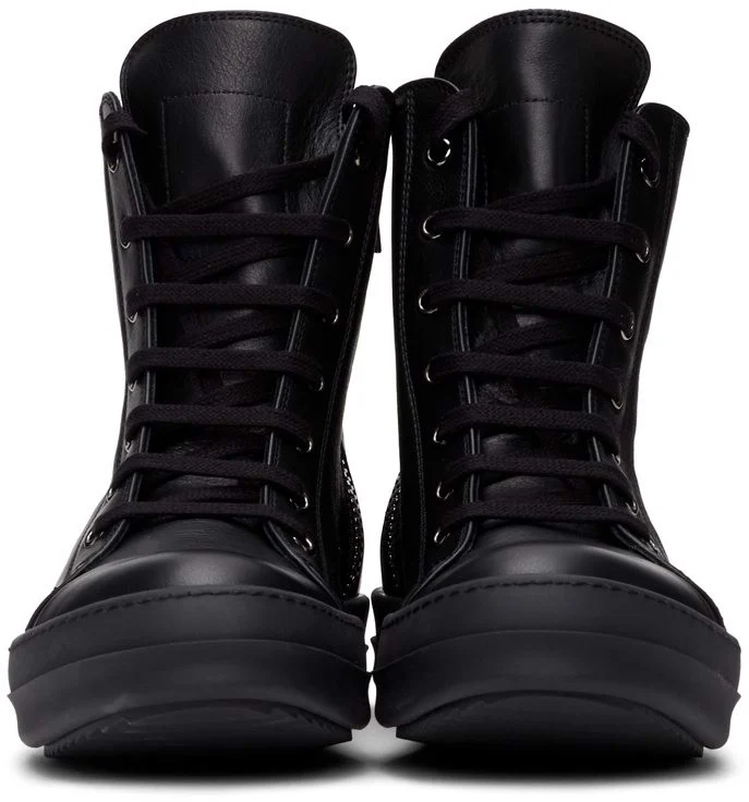 Giày Rick Owens Black Capped High-Top Sneakers RU20F3890 - Ảnh 2