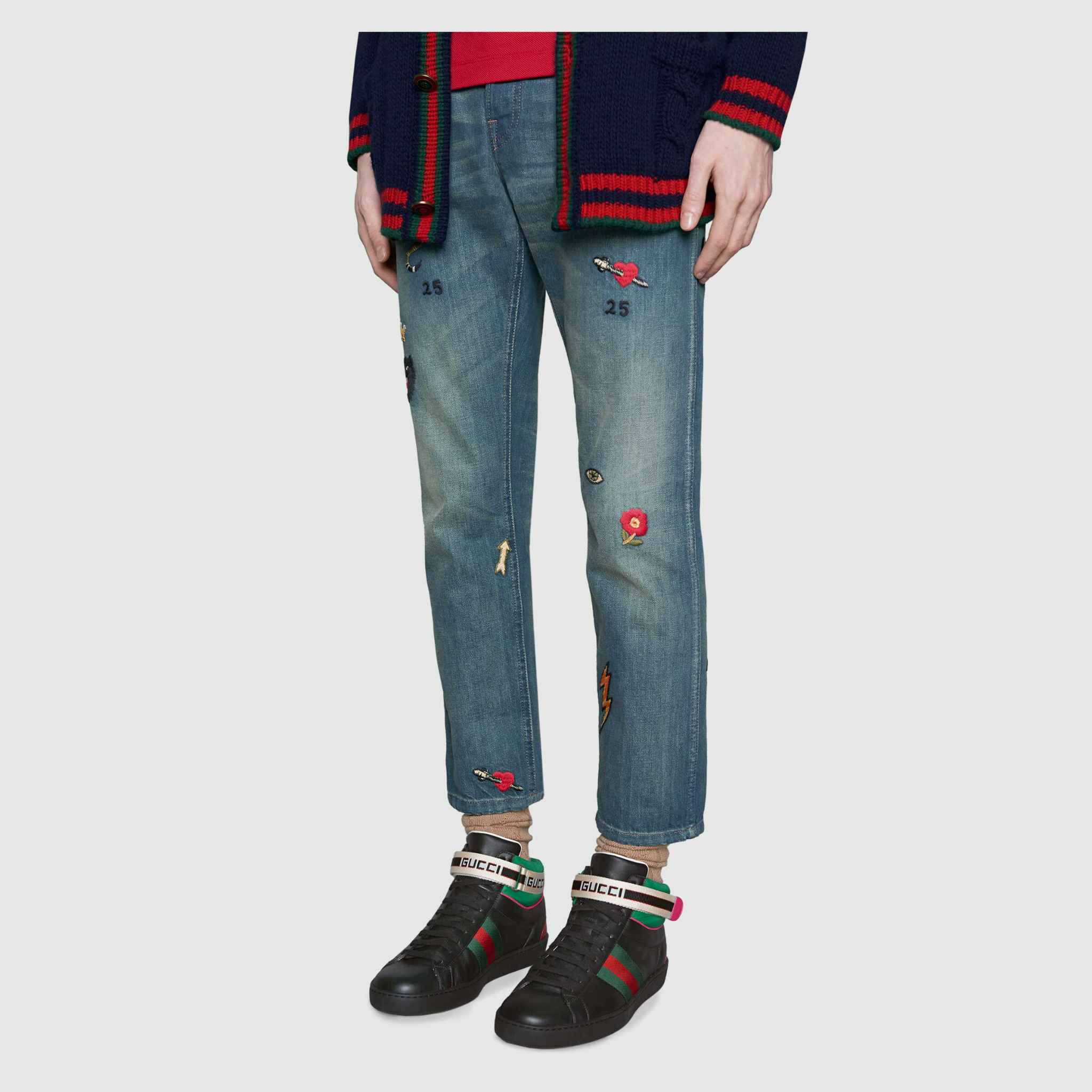 Alternative view of Giày Gucci Stripe Ace High Top 523472-0FIW0-1079