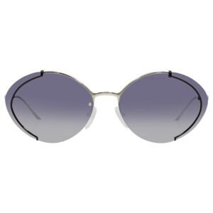 Kính Prada Grey Gradient Blue Mirror Silver Oval Ladies Sunglasses H019338