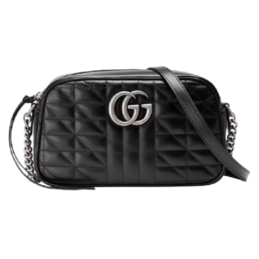 Túi Gucci GG Marmont Small Shoulder Black Leather 447632-UM8BN-1000
