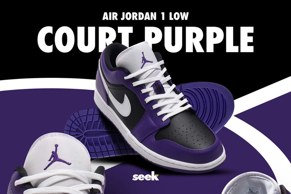 Giày Nike Air Jordan 1 Low "Purple Black" 553558-501 - Ảnh 5