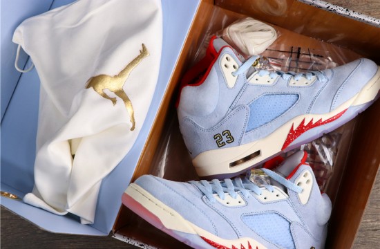 Giày Nike Trophy Room x Air Jordan 5 Retro 'Ice Blue' CI1899-400 - Ảnh 2