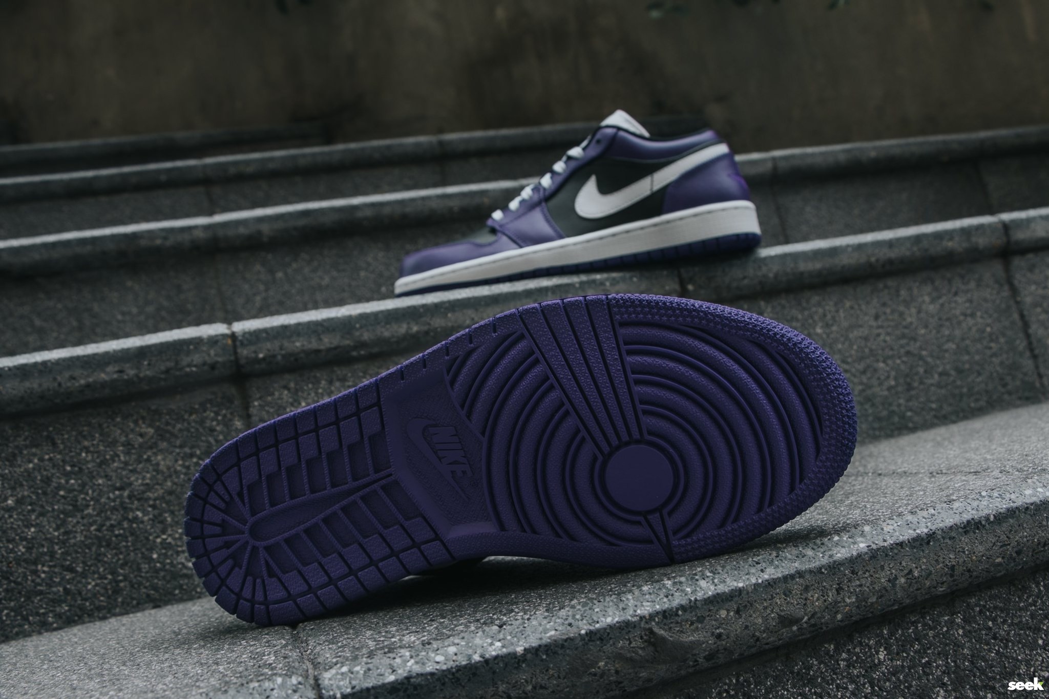 Giày Nike Air Jordan 1 Low "Purple Black" 553558-501 - Ảnh 4