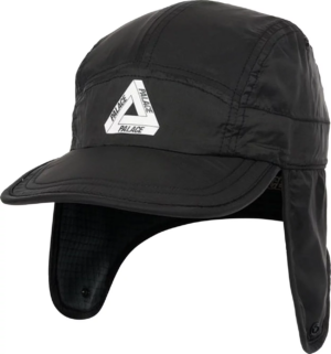 Mu Palace Grid Fleece Reversible Earflap Hat 'Black'