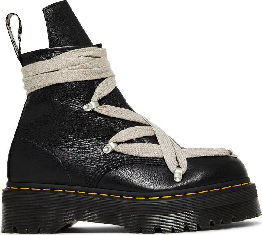 Giay Rick Owens x 1460 Quad Sole Pentagram Jumbo Lace Boot 'Black' 27977001