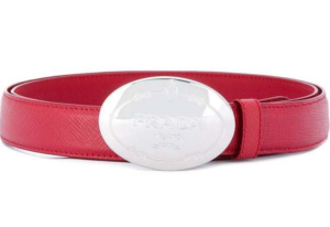 Thắt Lưng Prada Oval Logo Buckle Red Leather Belt 1CC182053F068Z
