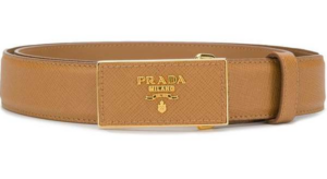 Thắt Lưng Prada Logo Buckle Brown Saffiano Belt 1CC29105300F098L