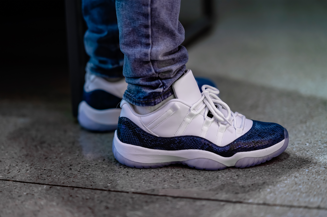 Giày Nike Air Jordan 11 Retro Low 'Navy Snakeskin' 2019 CD6846-102 - Ảnh 6