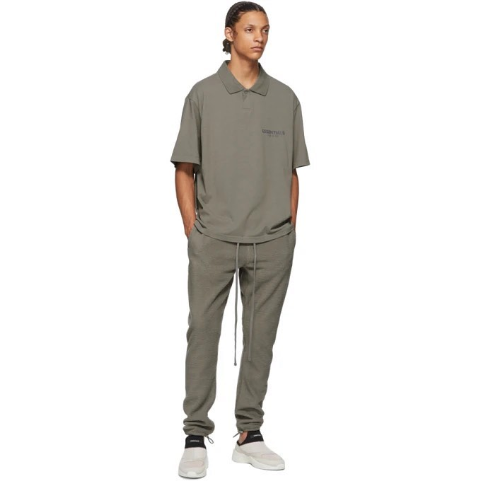 Áo Fear Of God Essentials Short Sleeve Boxy Polo Gray Flannel Charcoal FOG-ESSSBPGC - Ảnh 2