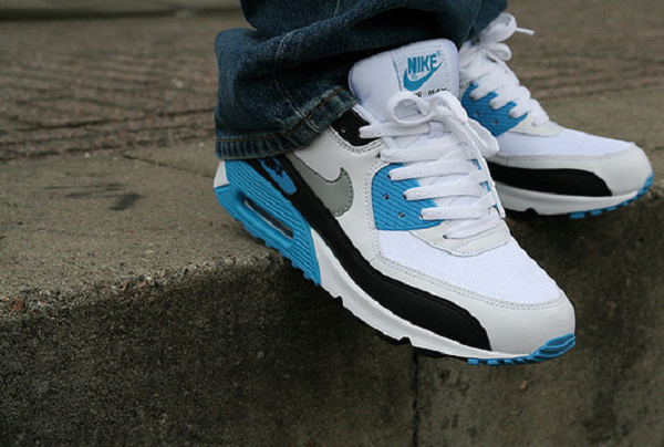 Giày Nike Air Max 90 Mesh GS 'Blue Lagoon' 833418-101 - Ảnh 5