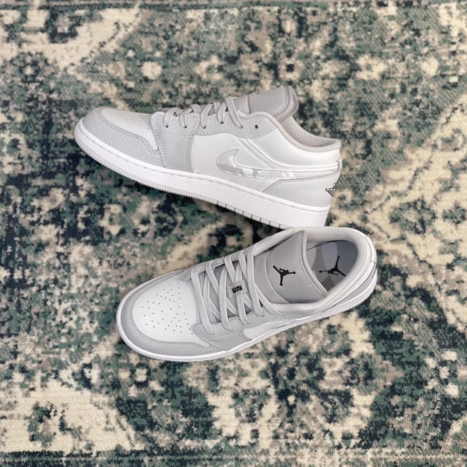 Giày Nike Air Jordan 1 Low SE GS 'White Camo' DD3234-100 - Ảnh 2