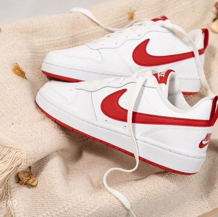Giày Nike Court Borough Low 2 GS 'White University Red' BQ5448-103 - Ảnh 4