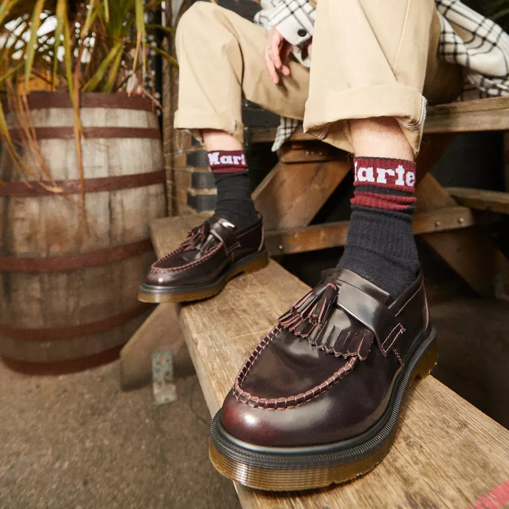 Alternative view of Giày Dr. Martens Cherry Red Adrian Leather Tassel Loafers 14573601