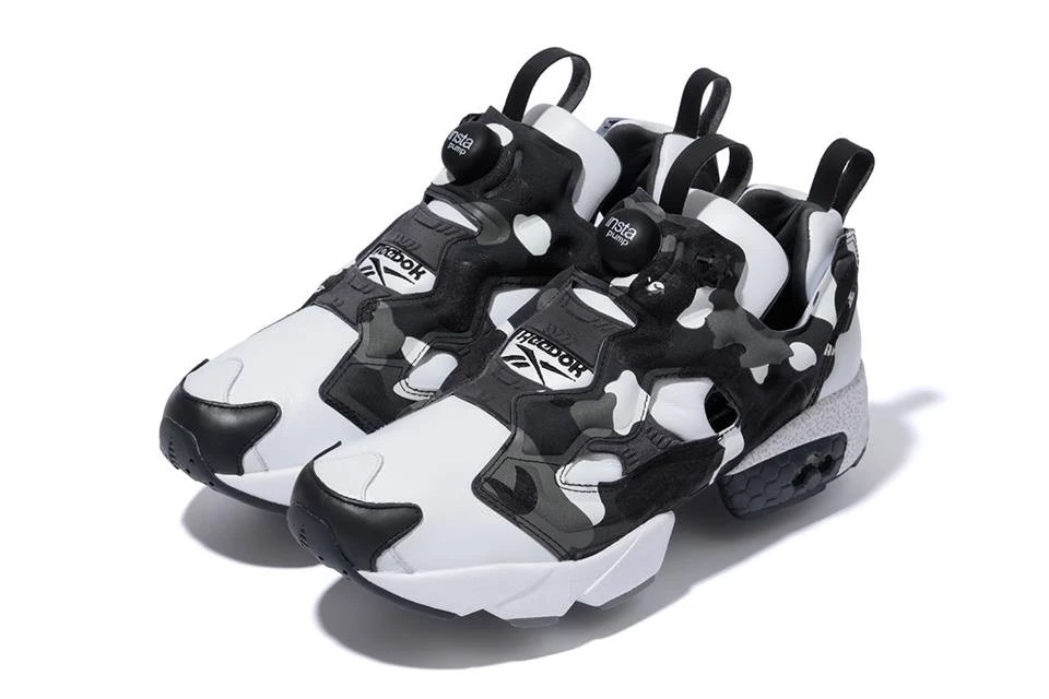 Giày Reebok A Bathing Ape x Mita x InstaPump Fury White Black Camo BD1355 - Ảnh 3
