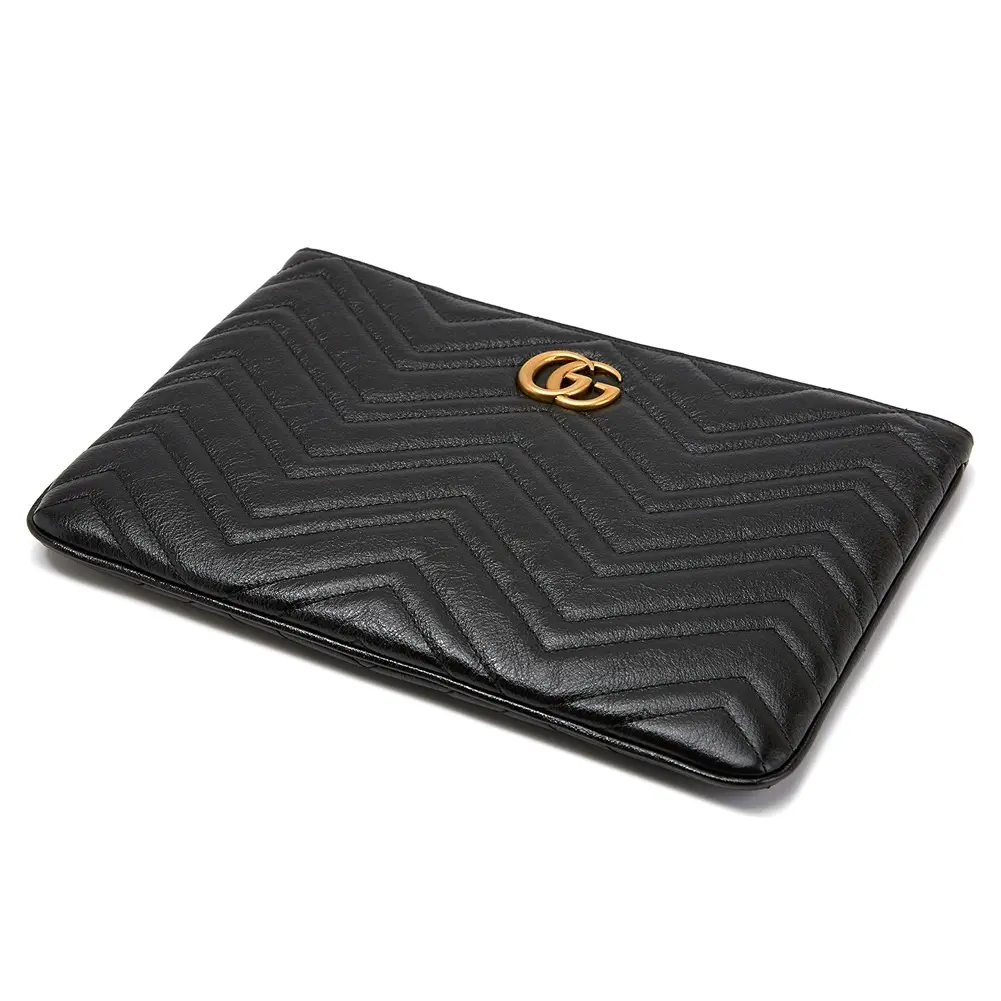 Alternative view of Túi Gucci Leather GG Marmont Pouch With Heart Black 525541-0OLET-1000