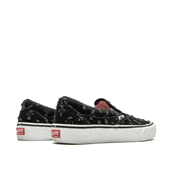Giay Vans Supreme x Slip-On 'Black Hole Punch Denim' VN0A38DD2DC