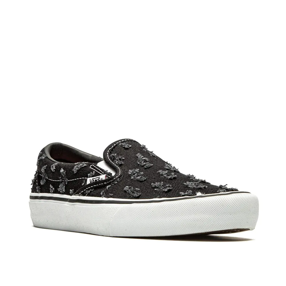 Giay Vans Supreme x Slip-On 'Black Hole Punch Denim' VN0A38DD2DC