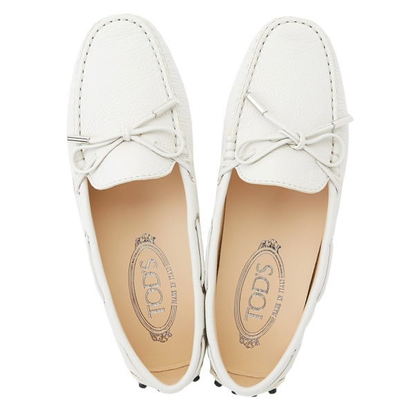 Giày Tod's Woman Gommino Driving Shoes in White Leather XXW0FW050305J19999 - Ảnh 3