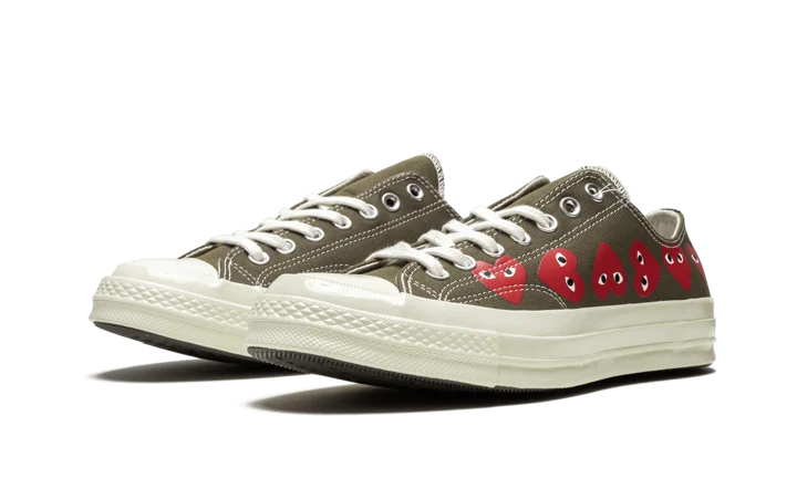 Giày Converse x Play Comme des Garcons Chuck 70 Ox Multi Heart Green 162976C - Ảnh 7