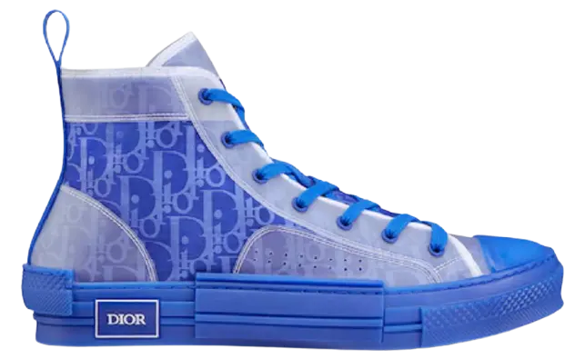 Giày Dior B23 High Top Sneaker Blue Dior Oblique Canvas 3SH118ZMK-H561
