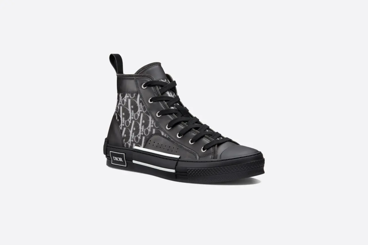 Giay Dior B23 High 'Black Calfskin Dior' 3SH118YJP-H960