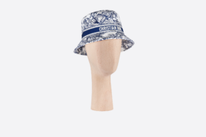 Mu Dior D-Bobby Small Brim Bucket Hat 'White Blue' 31JAR923X132-C082