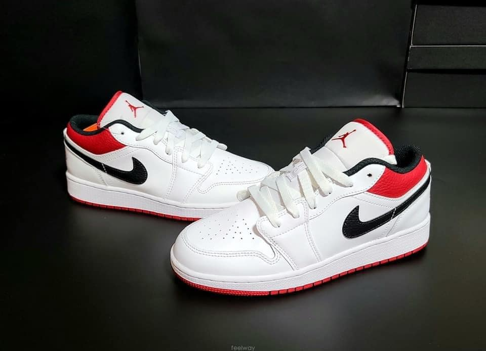 Giày Nike Air Jordan 1 Low GS 'White Gym Red' 553560-118 - Ảnh 9