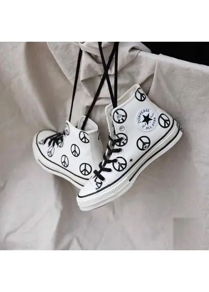 Alternative view of Giày Converse Chuck 70 High 'Unleash Peace Egret Black' 167912C