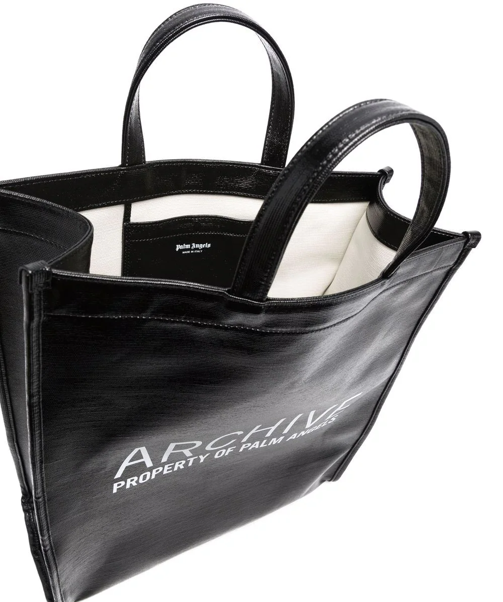 Túi Palm Angels Black Archive Shopper Tote PMNA053F21LEA0011001 - Ảnh 3