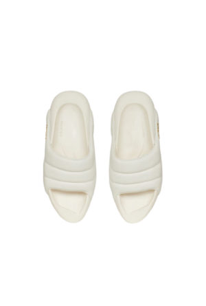 Alternative view of Dép Balmain B-it Mules 'White Quilted' XM0VL299LPQP0FA