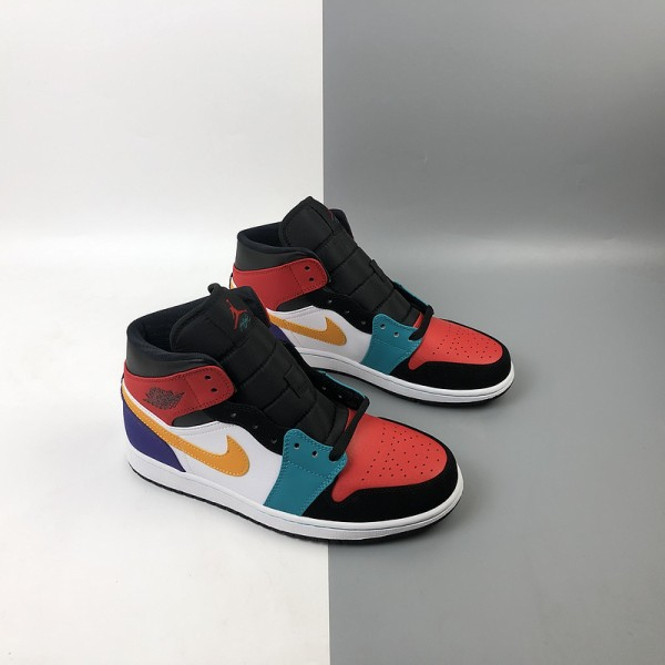 Giày Nike Air Jordan 1 Mid 'Bred Multicolor' 554724-125 - Ảnh 3