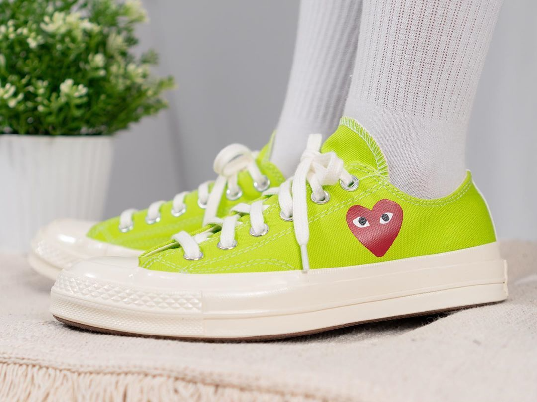 Giày Converse Comme des Garçons PLAY x Chuck 70 Low 'Bright Green' 168302C - Ảnh 4