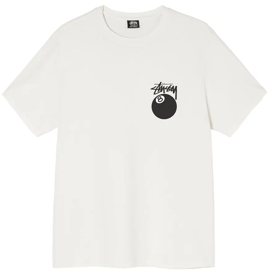 Áo Stussy 8 Ball Pigment Dyed Tee Cream
