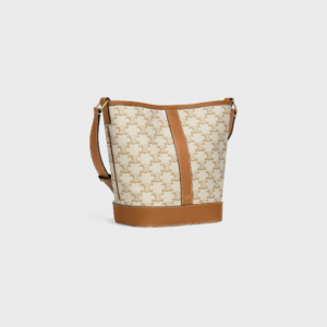 Alternative view of Túi Celine Small Bucket In Triomphe Canvas And Calfskin White 191442CAS-01BC