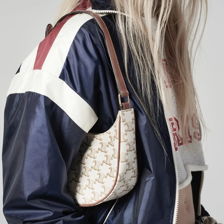 Túi Celine Ava Bag In Triomphe Canvas And Calfskin White 193952BZJ-01BC - Ảnh 5