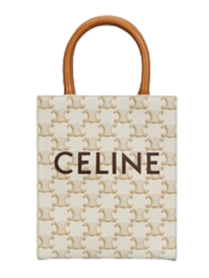 Túi Celine Mini Vertical Cabas In Triomphe Print White 194372CYB-01BC