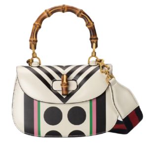 Túi Gucci Small Top Handle With Bamboo White Leather ‎675797-UQCBT-9191