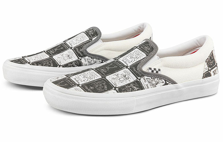 Giay Vans Slip On Skate x Daniel Johnston 'Black White' VN0A5FCAAO7