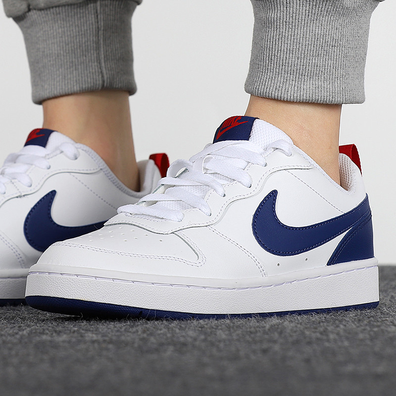 Nike Court Borough Low 2 White Deep Royal University Red BQ5448-113 - Ảnh 3